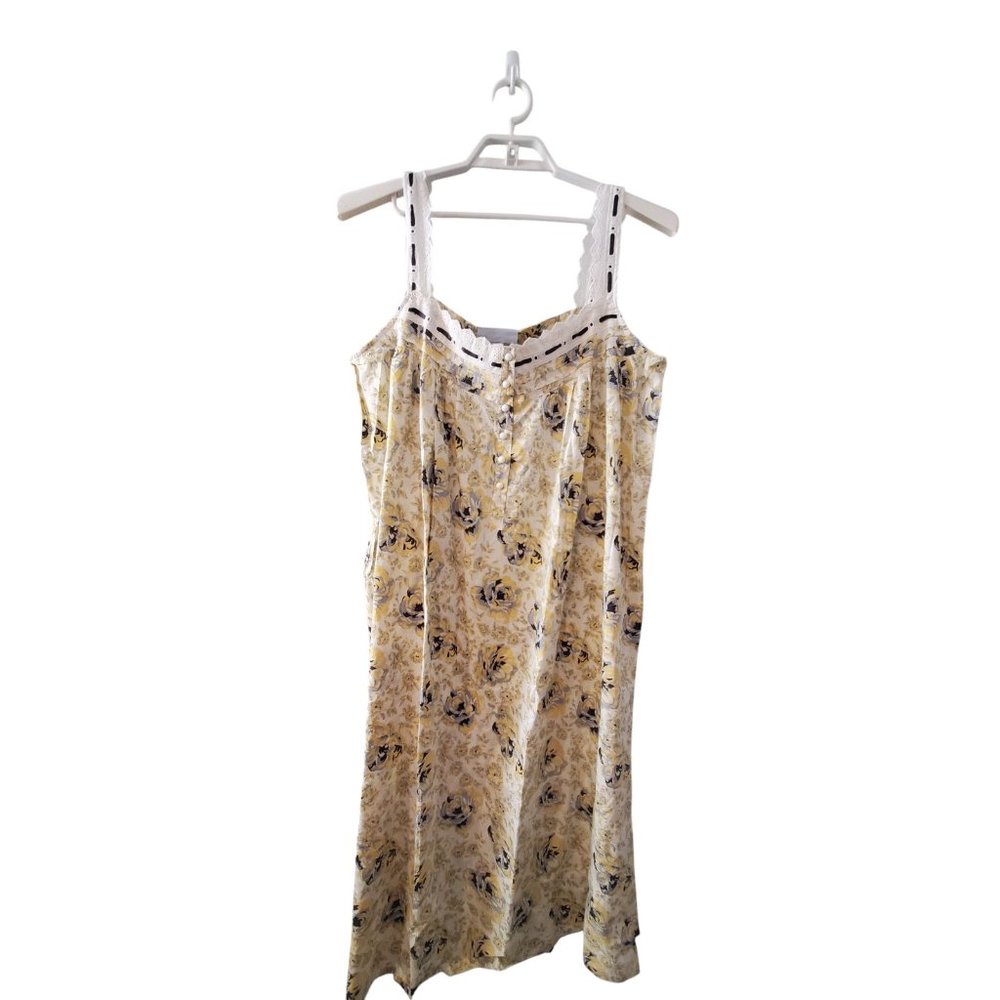 Only Necessities nwot nightgown womens L 18 20 plus  floral tank Cottagecore